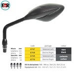 SPECCHIO DX CARBONIO UNIVERSALE DA MANUBRIO FORMA AFFUSOLATA