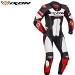 Tuta IXON in pelle JACKAL uomo Nero Bianco Rosso M Tuta IXON in pelle JACKAL uomo Nero Bianco Rosso M