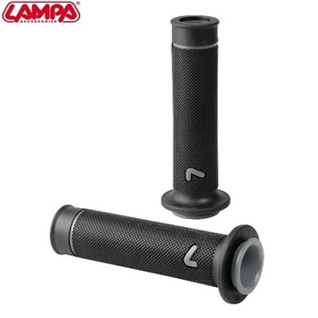 COPPIA MANOPOLE SPORT GRIP NERE CON LOGO GRIGIO UNIVERSALI