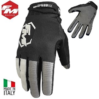 GUANTI FM X30 NERO LOGO BIANCO PALMO GRIGIO L
