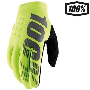GUANTI 100% BRISKER FLUO YELLOW-BLACK 2XL